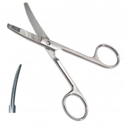 Ножиці тупокінцеві, вертикально - зігнуті. Довжина 14,0 см